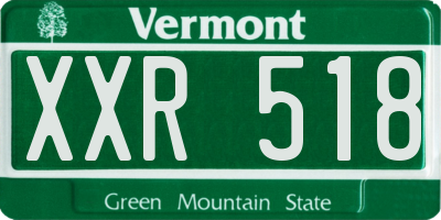 VT license plate XXR518