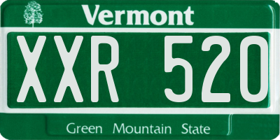 VT license plate XXR520
