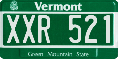 VT license plate XXR521