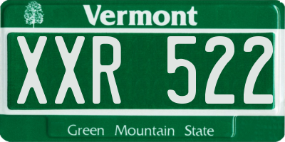VT license plate XXR522
