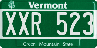 VT license plate XXR523