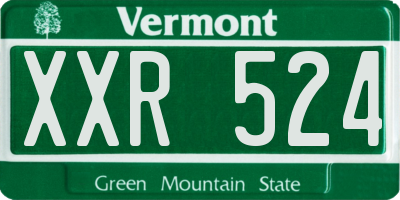 VT license plate XXR524