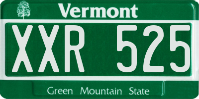 VT license plate XXR525