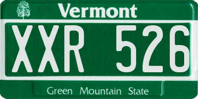 VT license plate XXR526