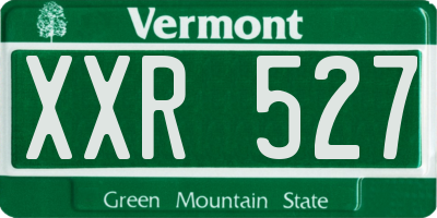 VT license plate XXR527