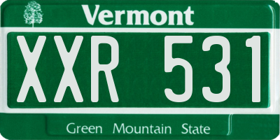 VT license plate XXR531
