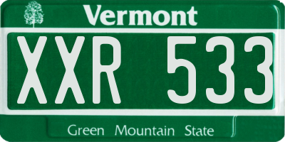VT license plate XXR533