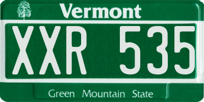 VT license plate XXR535