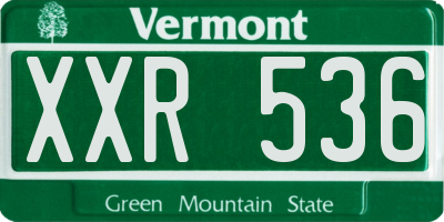 VT license plate XXR536