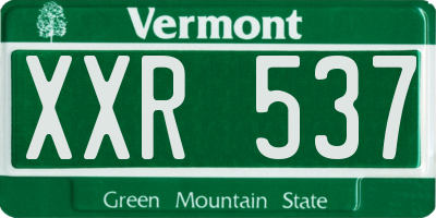 VT license plate XXR537