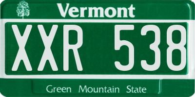 VT license plate XXR538