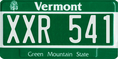 VT license plate XXR541