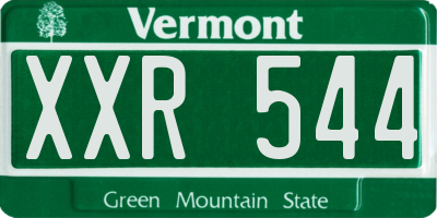 VT license plate XXR544