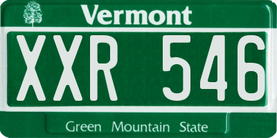 VT license plate XXR546
