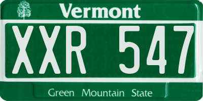 VT license plate XXR547