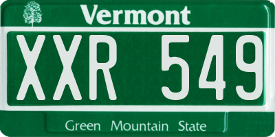 VT license plate XXR549