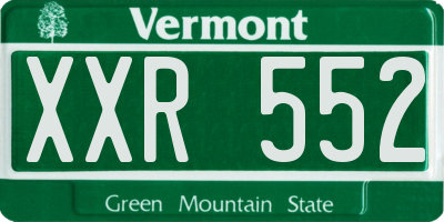 VT license plate XXR552