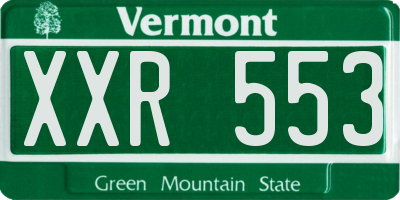 VT license plate XXR553
