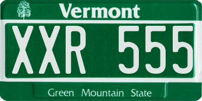 VT license plate XXR555