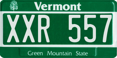 VT license plate XXR557