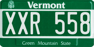VT license plate XXR558