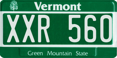 VT license plate XXR560