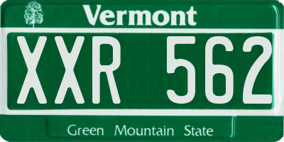 VT license plate XXR562