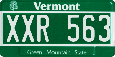 VT license plate XXR563