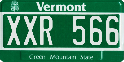VT license plate XXR566