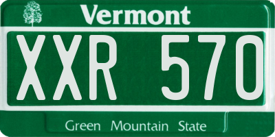 VT license plate XXR570