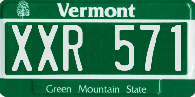 VT license plate XXR571