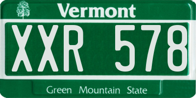 VT license plate XXR578