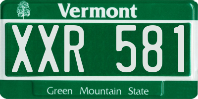 VT license plate XXR581