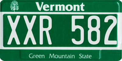 VT license plate XXR582