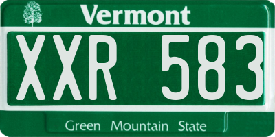 VT license plate XXR583