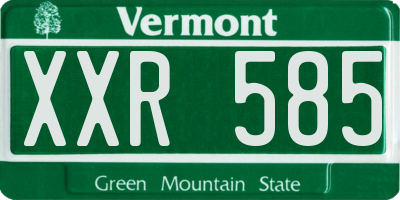 VT license plate XXR585