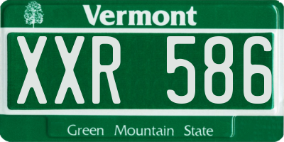 VT license plate XXR586