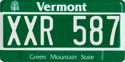 VT license plate XXR587