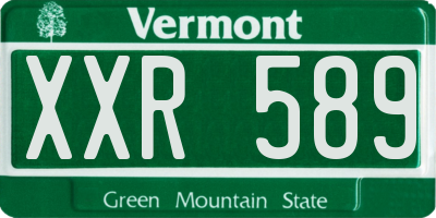 VT license plate XXR589