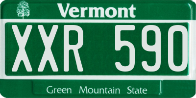 VT license plate XXR590