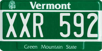 VT license plate XXR592