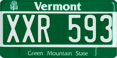 VT license plate XXR593