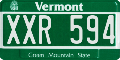 VT license plate XXR594