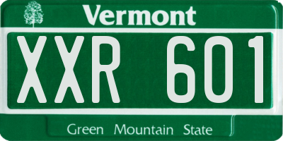 VT license plate XXR601