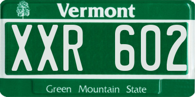 VT license plate XXR602