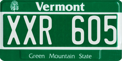 VT license plate XXR605