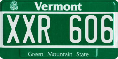 VT license plate XXR606
