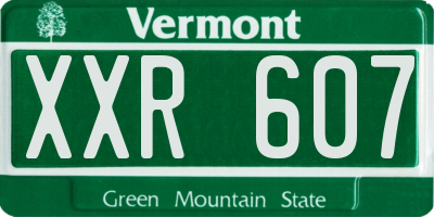 VT license plate XXR607