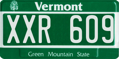VT license plate XXR609