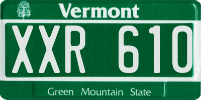 VT license plate XXR610